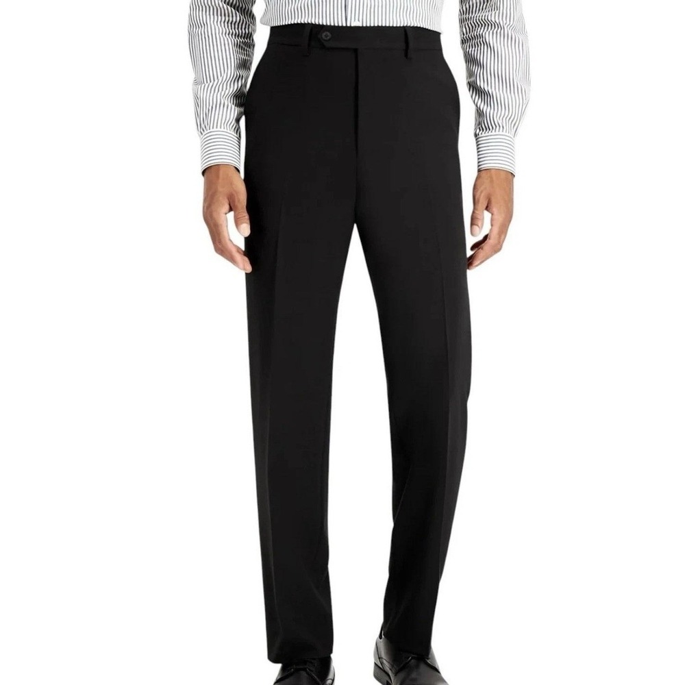 NWT Nautica Ceylon Dress Pants Men's 32x30 Black Poly Viscose Stretch Flat Front
